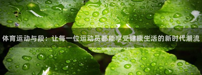 谈球吧体育：体育运动与段：让每一位运动员都能享受健康生活的新时代潮流